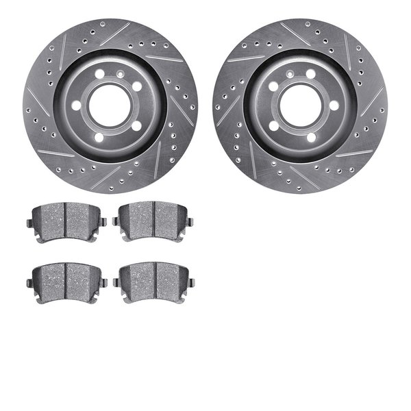 Dynamic Friction Co 7602-73026, Rotors-Drilled and Slotted-Silver with 5000 Euro Ceramic Brake Pads, Zinc Coated 7602-73026